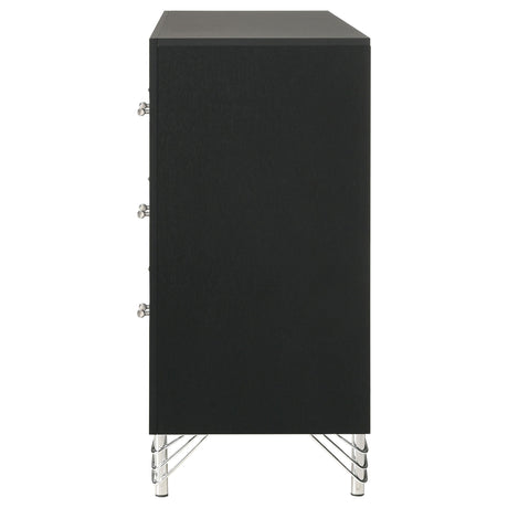  Coaster Furniture Lucia 224993 6-Drawer Dresser Cabinet - Black IMAGE 5