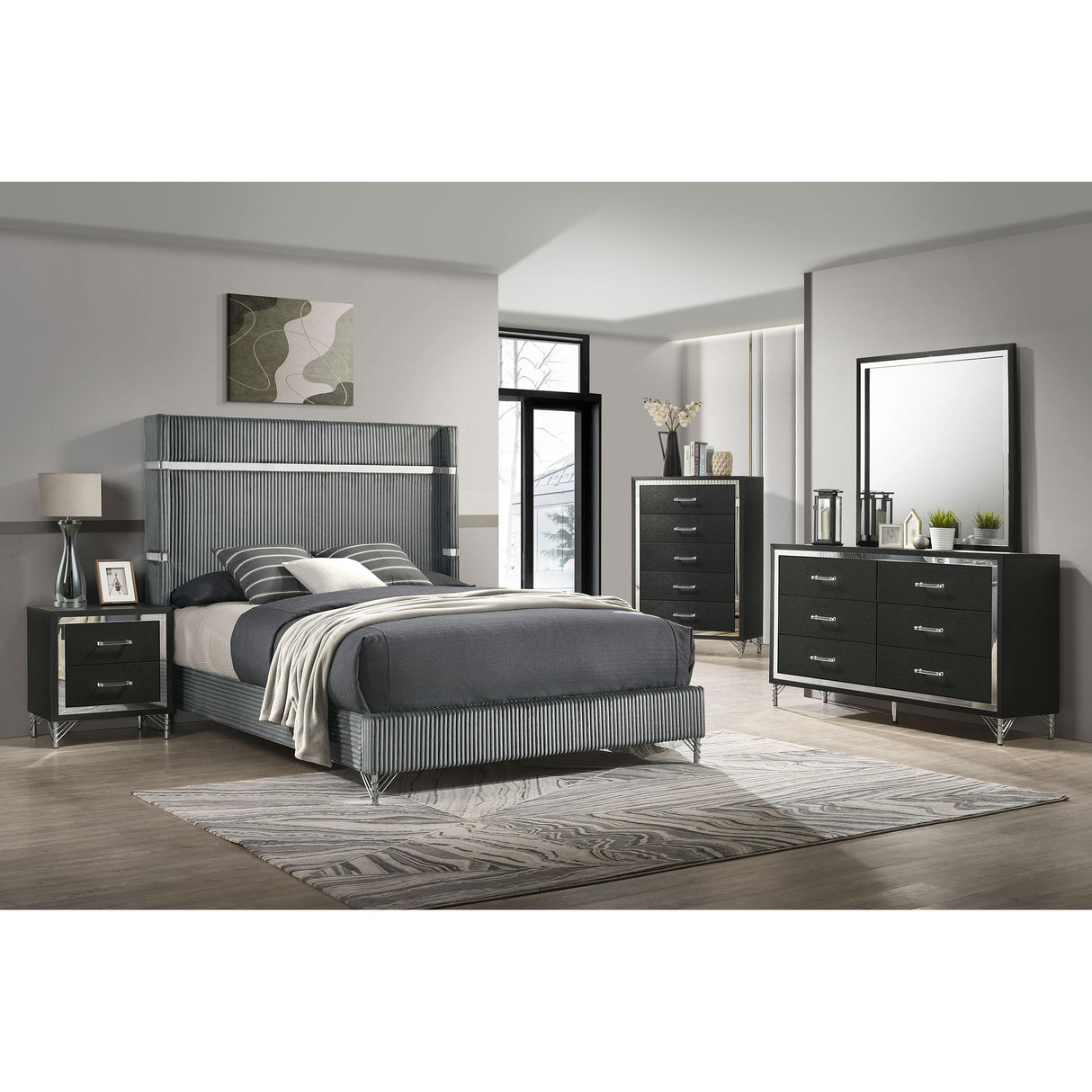  Coaster Furniture Lucia 224994 Dresser Mirror - Black IMAGE 4