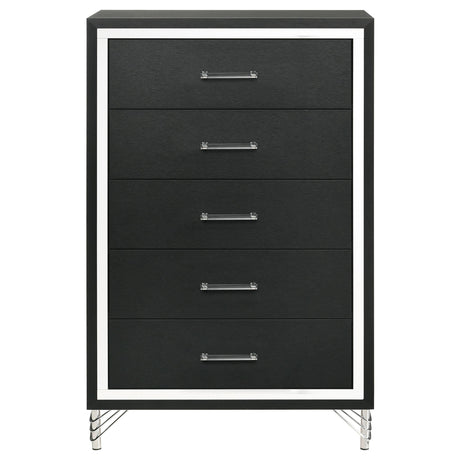  Coaster Furniture Lucia 224995 5-Drawer Bedroom Chest of Drawers - Black IMAGE 3