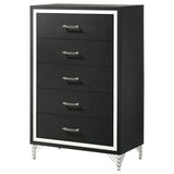  Coaster Furniture Lucia 224995 5-Drawer Bedroom Chest of Drawers - Black IMAGE 4