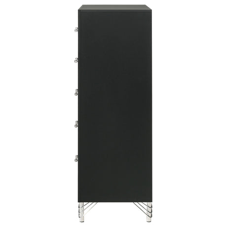  Coaster Furniture Lucia 224995 5-Drawer Bedroom Chest of Drawers - Black IMAGE 5