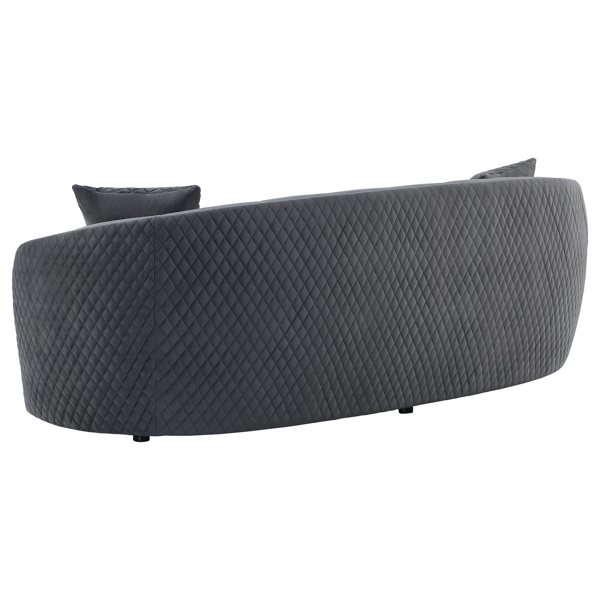  Coaster Furniture Brookside 504844 Velvet Upholstered Curved Sofa - Dark Grey IMAGE 5