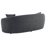  Coaster Furniture Brookside 504844 Velvet Upholstered Curved Sofa - Dark Grey IMAGE 5
