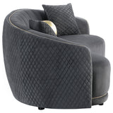  Coaster Furniture Brookside 504844 Velvet Upholstered Curved Sofa - Dark Grey IMAGE 7