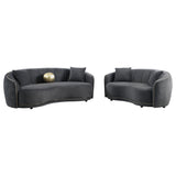  Coaster Furniture Brookside 504845 Velvet Upholstered Curved Loveseat - Dark Grey IMAGE 8