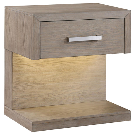  Coaster Furniture Kenora 224852 1-Drawer Nightstand Bedside Table - Barley Brown IMAGE 1