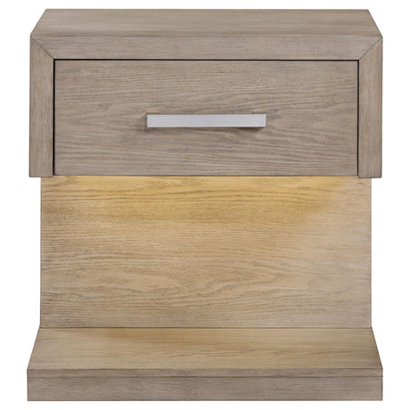  Coaster Furniture Kenora 224852 1-Drawer Nightstand Bedside Table - Barley Brown IMAGE 3