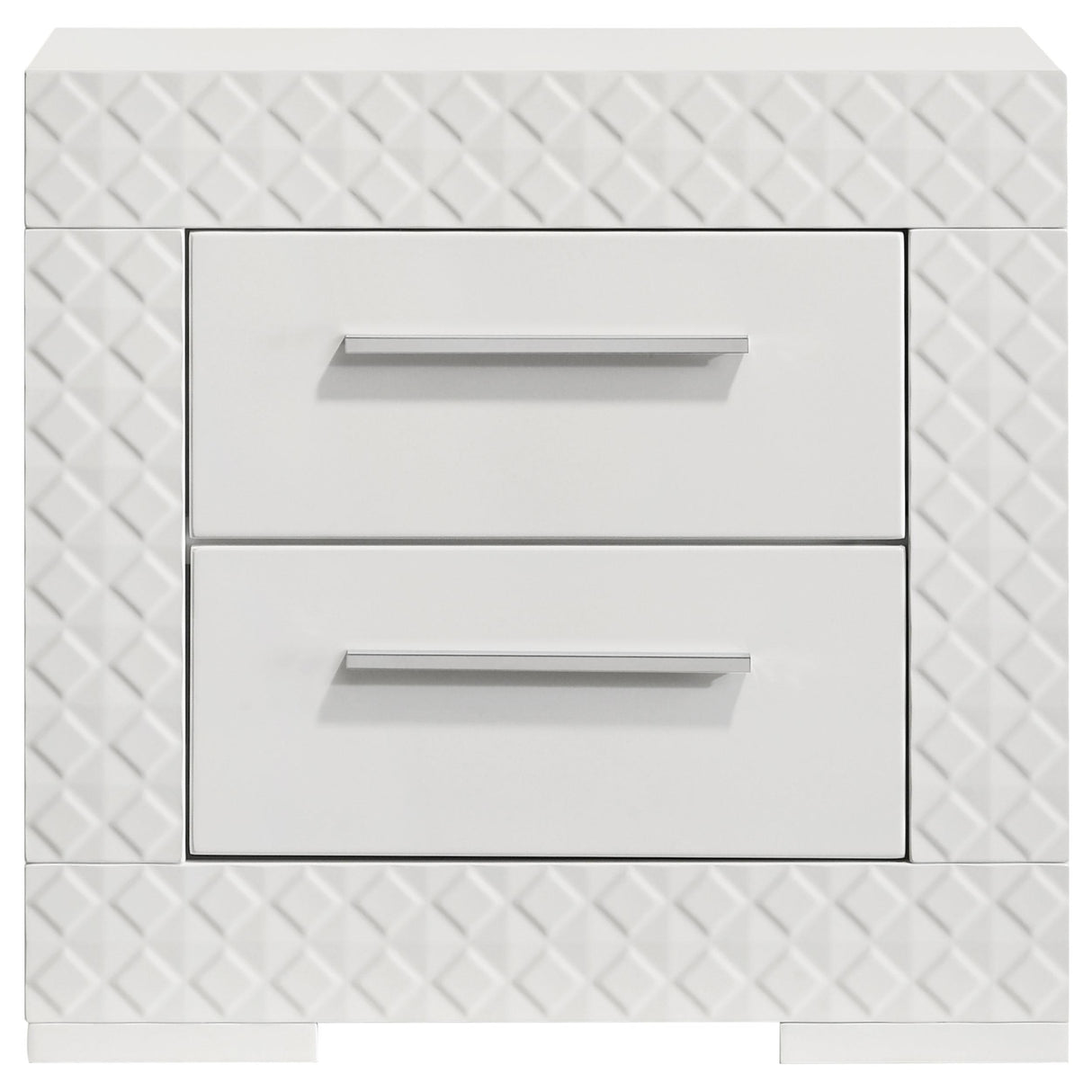  Coaster Furniture Ives 224942 2-Drawer Nightstand Bedside Table - White High Gloss IMAGE 3