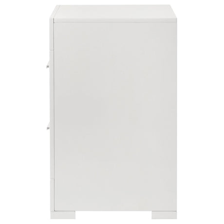  Coaster Furniture Ives 224942 2-Drawer Nightstand Bedside Table - White High Gloss IMAGE 5