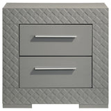  Coaster Furniture Ives 224972 2-Drawer Nightstand Bedside Table - Grey High Gloss IMAGE 3