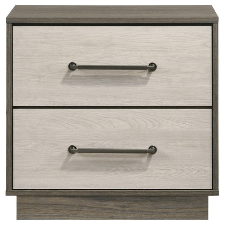  Coaster Furniture Fenwick 224982 2-Drawer Nightstand Bedside Table - Grey Oak IMAGE 3