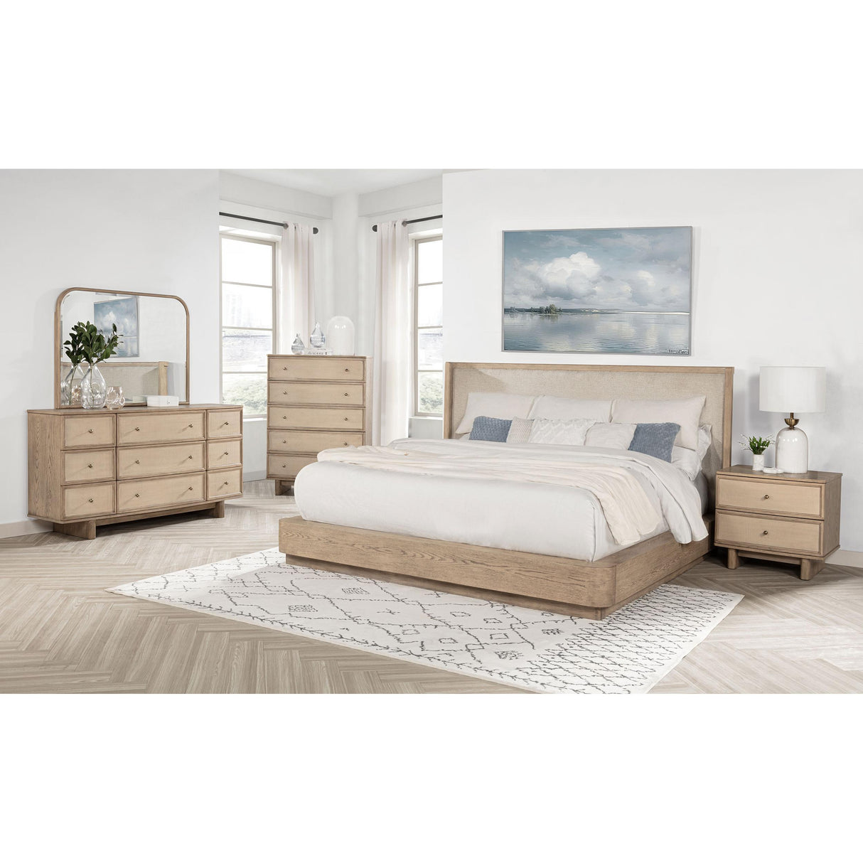  Coaster Furniture Kailani 225042 2-Drawer Nightstand Bedside Table - Beige Oak IMAGE 10