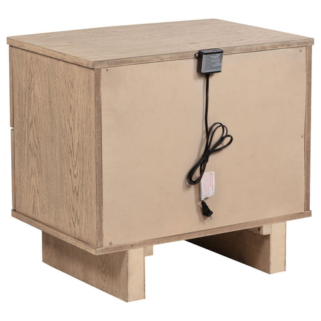  Coaster Furniture Kailani 225042 2-Drawer Nightstand Bedside Table - Beige Oak IMAGE 6
