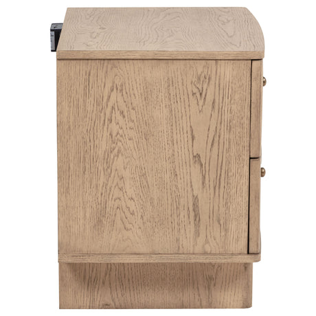  Coaster Furniture Kailani 225042 2-Drawer Nightstand Bedside Table - Beige Oak IMAGE 9