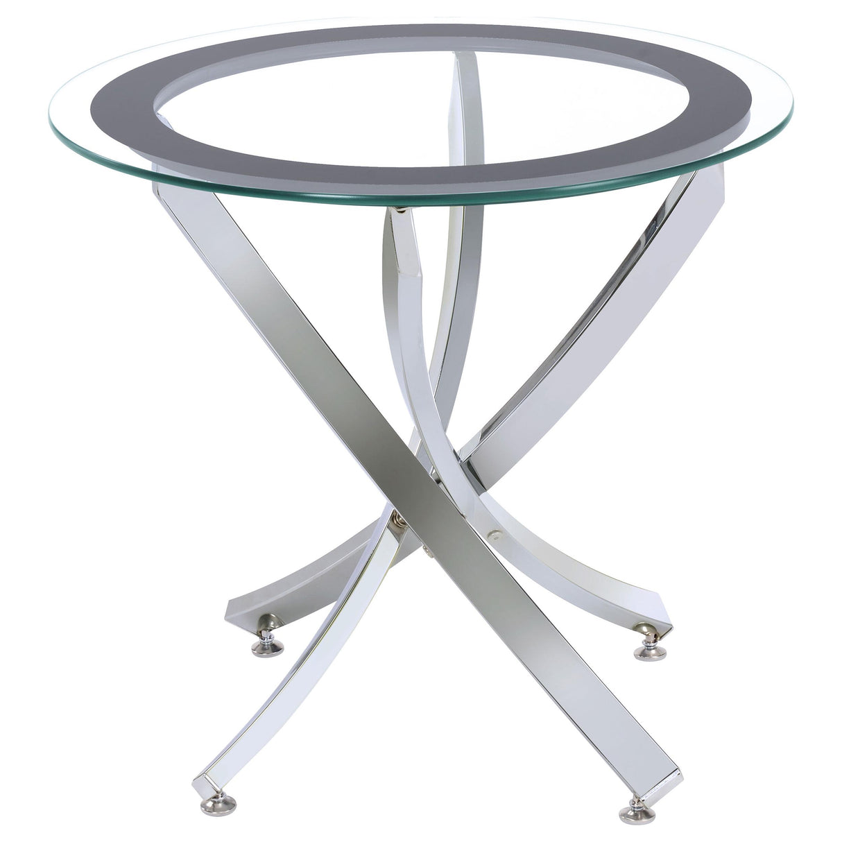  Coaster Furniture Brooke 702588-S2 2-piece Round Glass Top Coffee Table Set - Chrome IMAGE 4