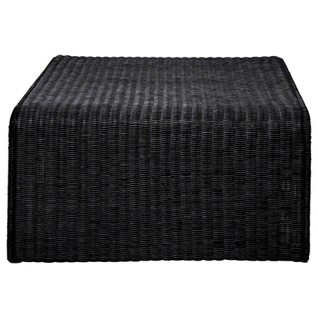  Coaster Furniture Cahya 708518 Woven Rattan Square Coffee Table - Black IMAGE 5