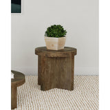  Coaster Furniture Kinkaid 710137 Round Solid Mango Wood End Table - Brown IMAGE 2