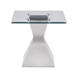  Coaster Furniture Jenny 710207 Glass Top Stainless Steel Side End Table - Chrome IMAGE 3