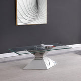  Coaster Furniture Jenny 710208 Glass Top Stainless Steel Coffee Table - Chrome IMAGE 2