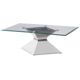  Coaster Furniture Jenny 710208 Glass Top Stainless Steel Coffee Table - Chrome IMAGE 4