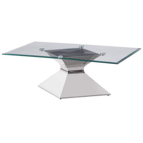  Coaster Furniture Jenny 710208 Glass Top Stainless Steel Coffee Table - Chrome IMAGE 4