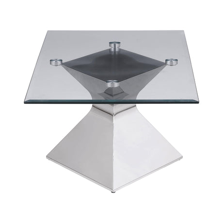  Coaster Furniture Jenny 710208 Glass Top Stainless Steel Coffee Table - Chrome IMAGE 5