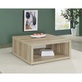  Coaster Furniture Frisco 710518 Square Engineered Wood Coffee Table - Distressed Pine IMAGE 2