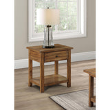  Coaster Furniture Payne 710547 1-Drawer Wood End Table with Shelf - Distressed Brown IMAGE 6