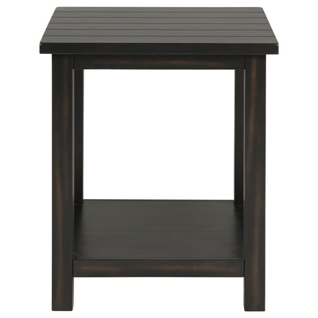  Coaster Furniture Payne 710566 Wood End Table with Shelf - Distressed Java IMAGE 2