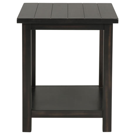  Coaster Furniture Payne 710566 Wood End Table with Shelf - Distressed Java IMAGE 3