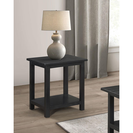  Coaster Furniture Payne 710566 Wood End Table with Shelf - Distressed Java IMAGE 5