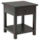  Coaster Furniture Payne 710567 1-Drawer Wood End Table with Shelf - Distressed Java IMAGE 1