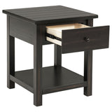  Coaster Furniture Payne 710567 1-Drawer Wood End Table with Shelf - Distressed Java IMAGE 2