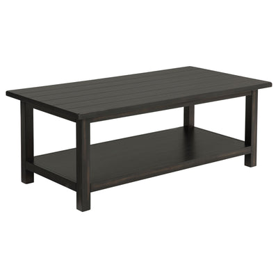  Coaster Furniture Payne 710568 Wood Coffee Table with Shelf - Distressed Java IMAGE 1
