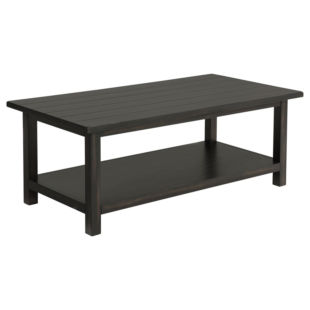  Coaster Furniture Payne 710568 Wood Coffee Table with Shelf - Distressed Java IMAGE 1