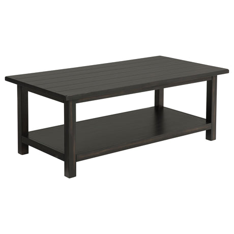  Coaster Furniture Payne 710568 Wood Coffee Table with Shelf - Distressed Java IMAGE 1