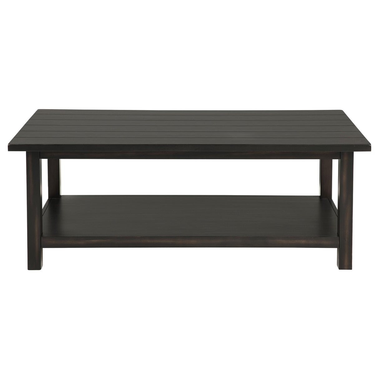  Coaster Furniture Payne 710568 Wood Coffee Table with Shelf - Distressed Java IMAGE 2