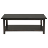  Coaster Furniture Payne 710568 Wood Coffee Table with Shelf - Distressed Java IMAGE 2