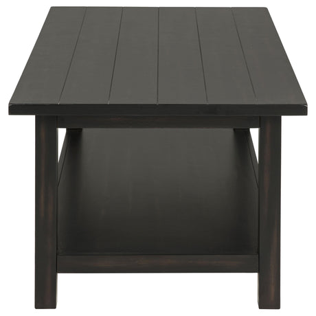 Coaster Furniture Payne 710568 Wood Coffee Table with Shelf - Distressed Java IMAGE 3
