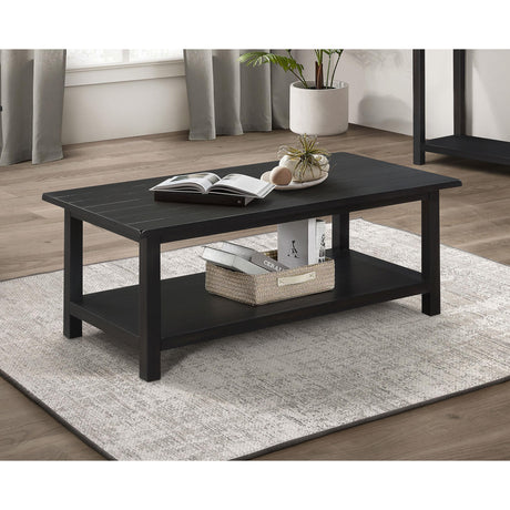  Coaster Furniture Payne 710568 Wood Coffee Table with Shelf - Distressed Java IMAGE 5