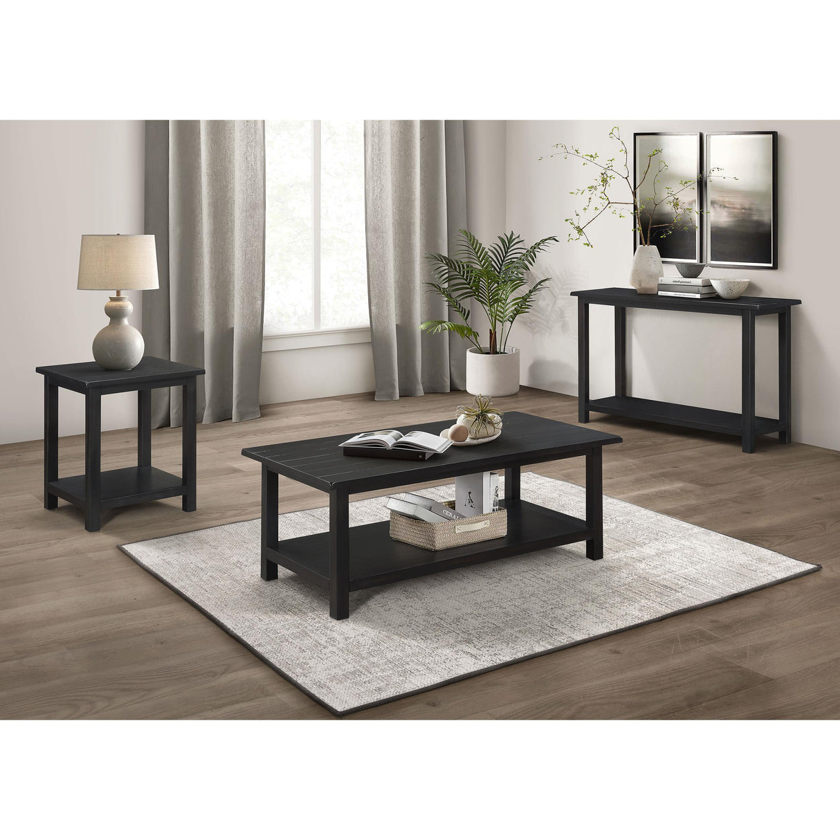  Coaster Furniture Payne 710568 Wood Coffee Table with Shelf - Distressed Java IMAGE 6
