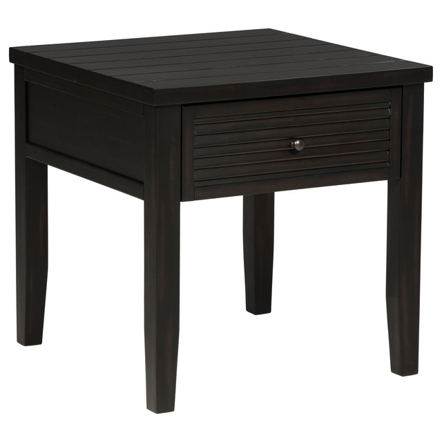  Coaster Furniture Concord 710577 1-Drawer Square End Table - Distressed Java IMAGE 1