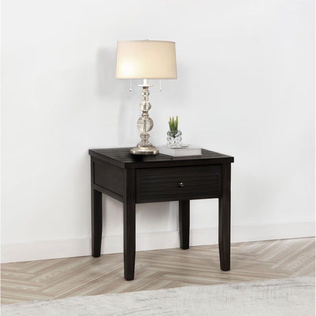  Coaster Furniture Concord 710577 1-Drawer Square End Table - Distressed Java IMAGE 2