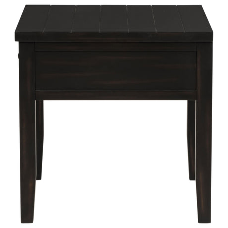  Coaster Furniture Concord 710577 1-Drawer Square End Table - Distressed Java IMAGE 5