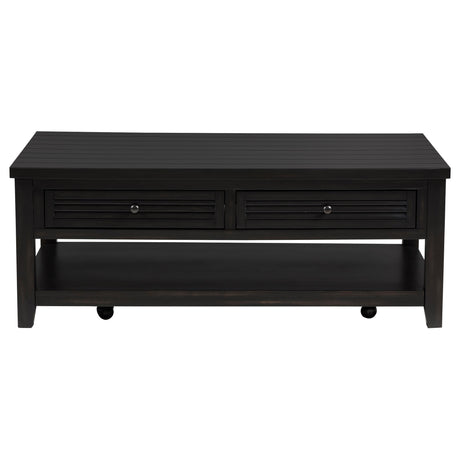  Coaster Furniture Concord 710578 2-Drawer Rectangular Coffee Table - Distressed Java IMAGE 4