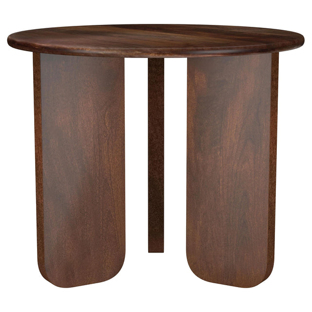  Coaster Furniture Dale 721997 Round Solid Mango Wood Side End Table - Brown IMAGE 1