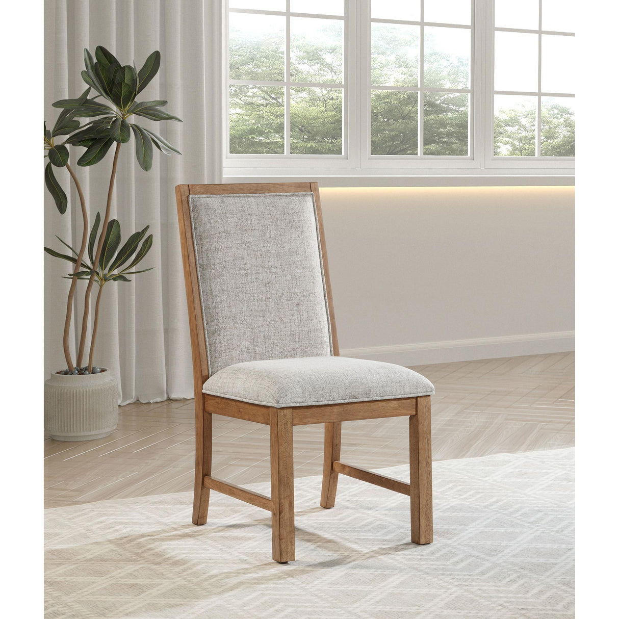  Coaster Furniture Bruner 109102 Upholstered Side Chair - Natural Brown IMAGE 2