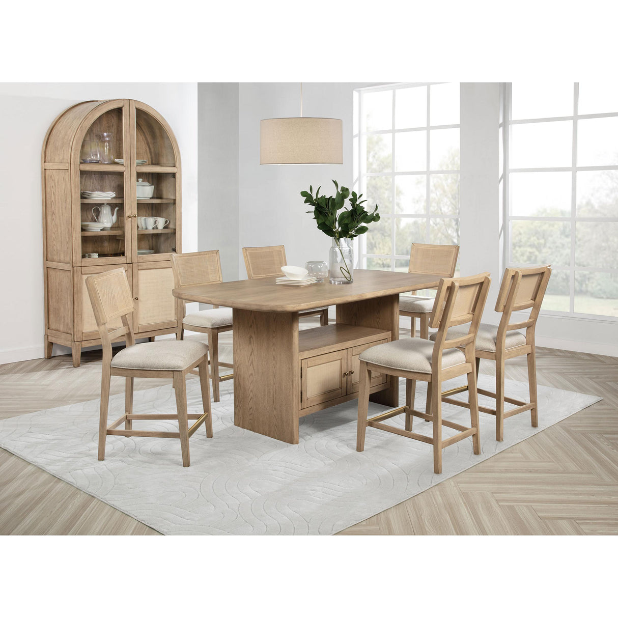  Coaster Furniture Kailani 109389 Rattan Cane Counter Side Chair - Beige Oak IMAGE 10