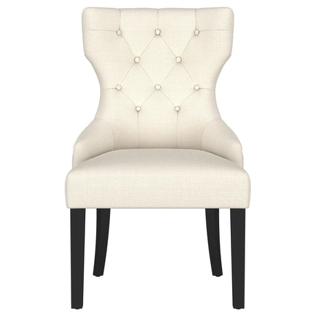  Coaster Furniture Baney 115572 Fabric Upholstered Dining Side Chair - Beige and Black IMAGE 3