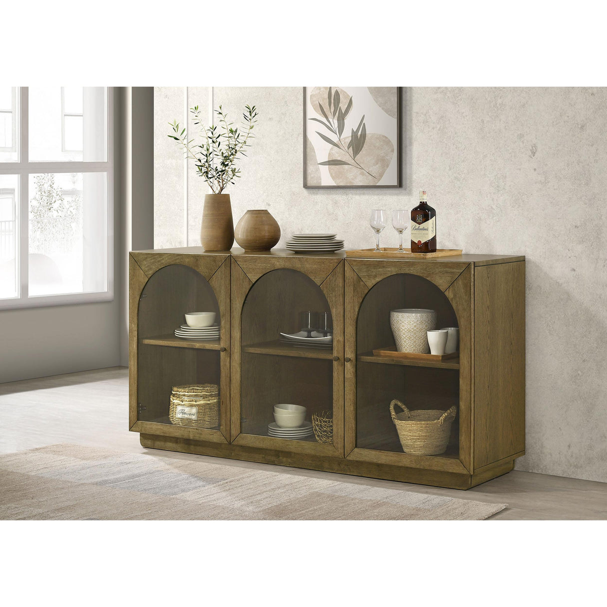  Coaster Furniture Castlewood 109355 71-inch Dining Sideboard Buffet Server - Brown Oak IMAGE 2
